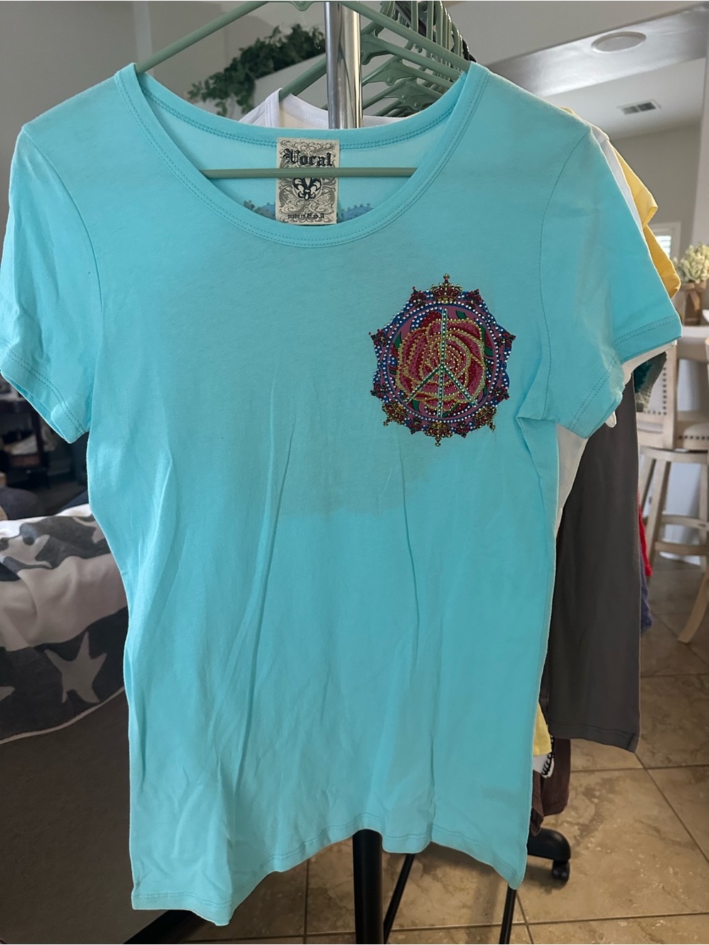 Corral Turquoise Peace Emblem Short-Sleeve Tee
Sizes: Sm-Xl